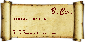 Blazek Csilla névjegykártya
